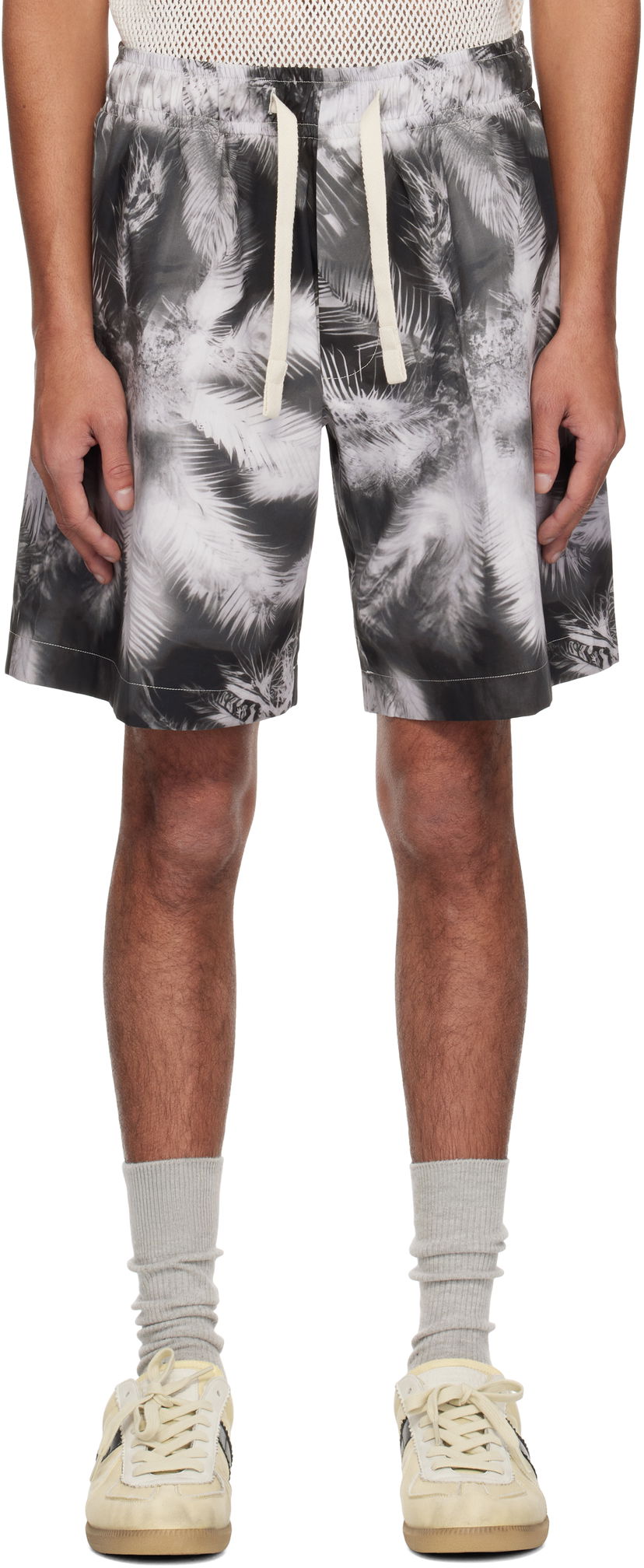 Shorts Palm Angels Palm Angels Blueprint Palms Shorts Flerfarvet | PMCB058S25FAB0021003