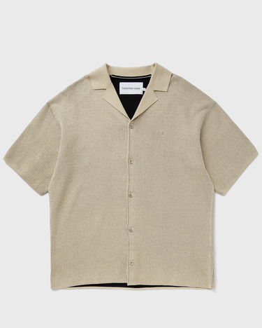 Sweater CALVIN KLEIN SS TEXTURE SWEATER CAMP COLLAR Beige | J30J325675RAE, 0