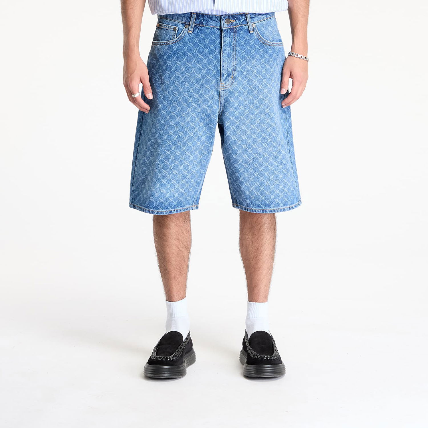 Shorts DAILY PAPER Daily Paper Monogram Denim Shorts Blå | 2513057, 0
