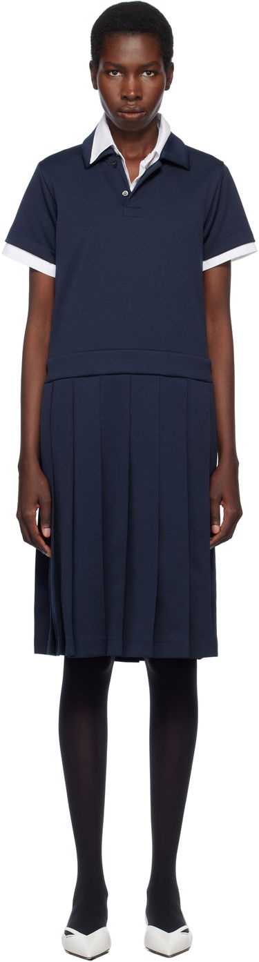 Kjole Comme des Garçons Comme des Garçons Girl Jersey Midi Dress Mørkeblå | NO-T001-S25, 0