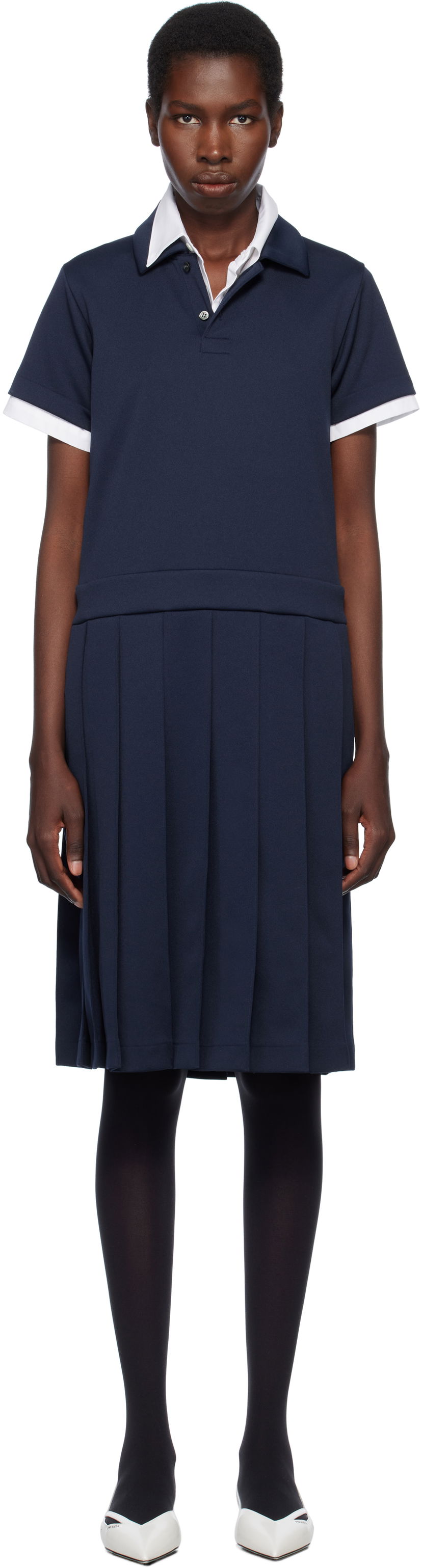 Kjole Comme des Garçons Comme des Garçons Girl Jersey Midi Dress Mørkeblå | NO-T001-S25