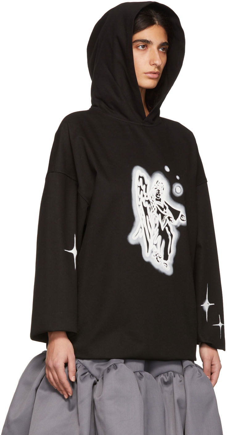 Sweatshirt We11done We11done Cotton Angel Graphic Hoodie Sort | WD-BL1-22-130-U-BK, 1