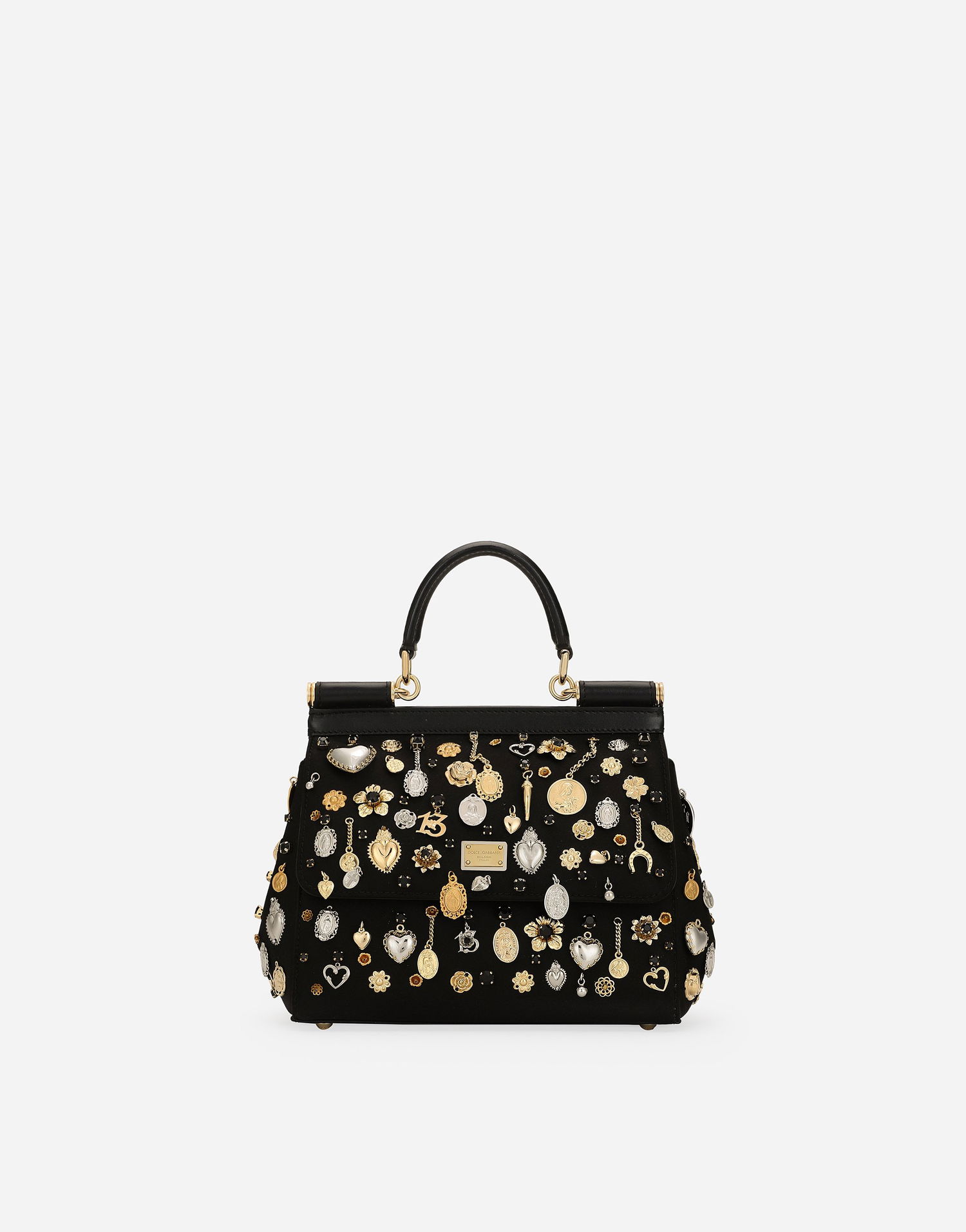 Håndtaske Dolce & Gabbana Dolce & Gabbana Sicily Medium Handbag Sort | BB6003AV8878S574, 0