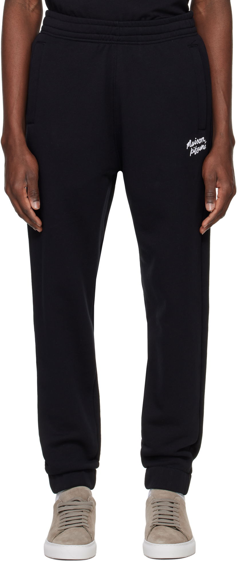 Joggingbukser MAISON KITSUNÉ Maison Kitsuné Handwriting Comfort Sweatpants Sort | NM01124KM0321