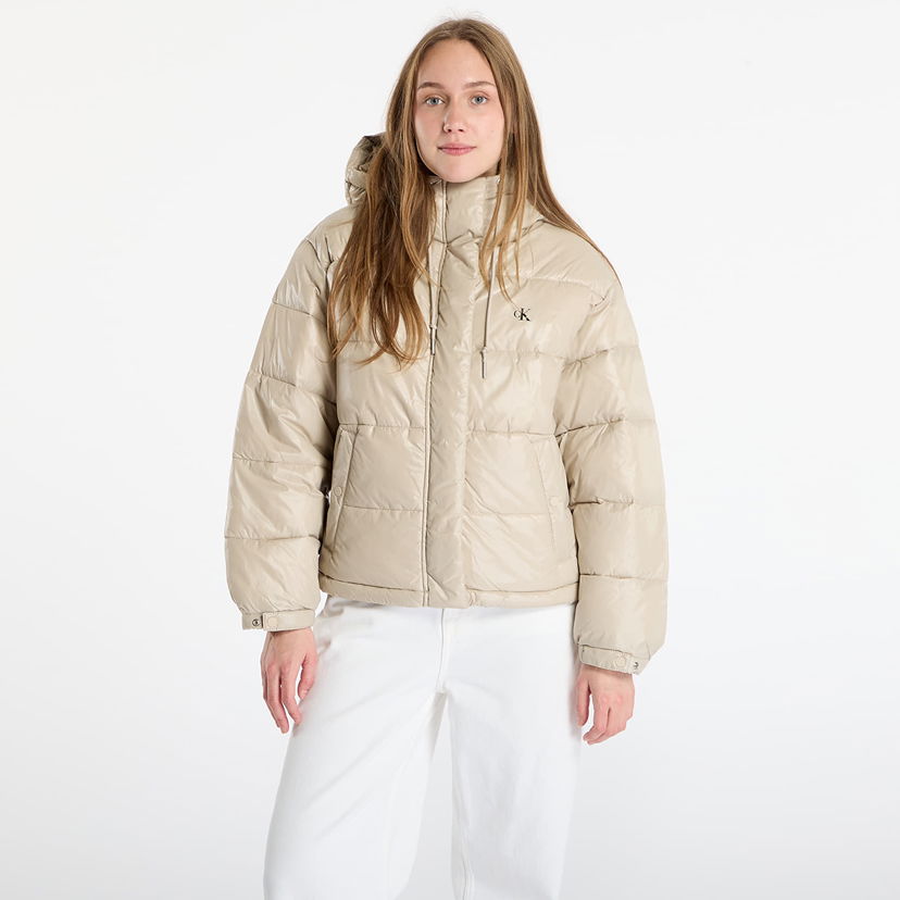 Puffer jakke CALVIN KLEIN Calvin Klein Jeans Shine Puffer Jacket Beige | LV047D505G NSU