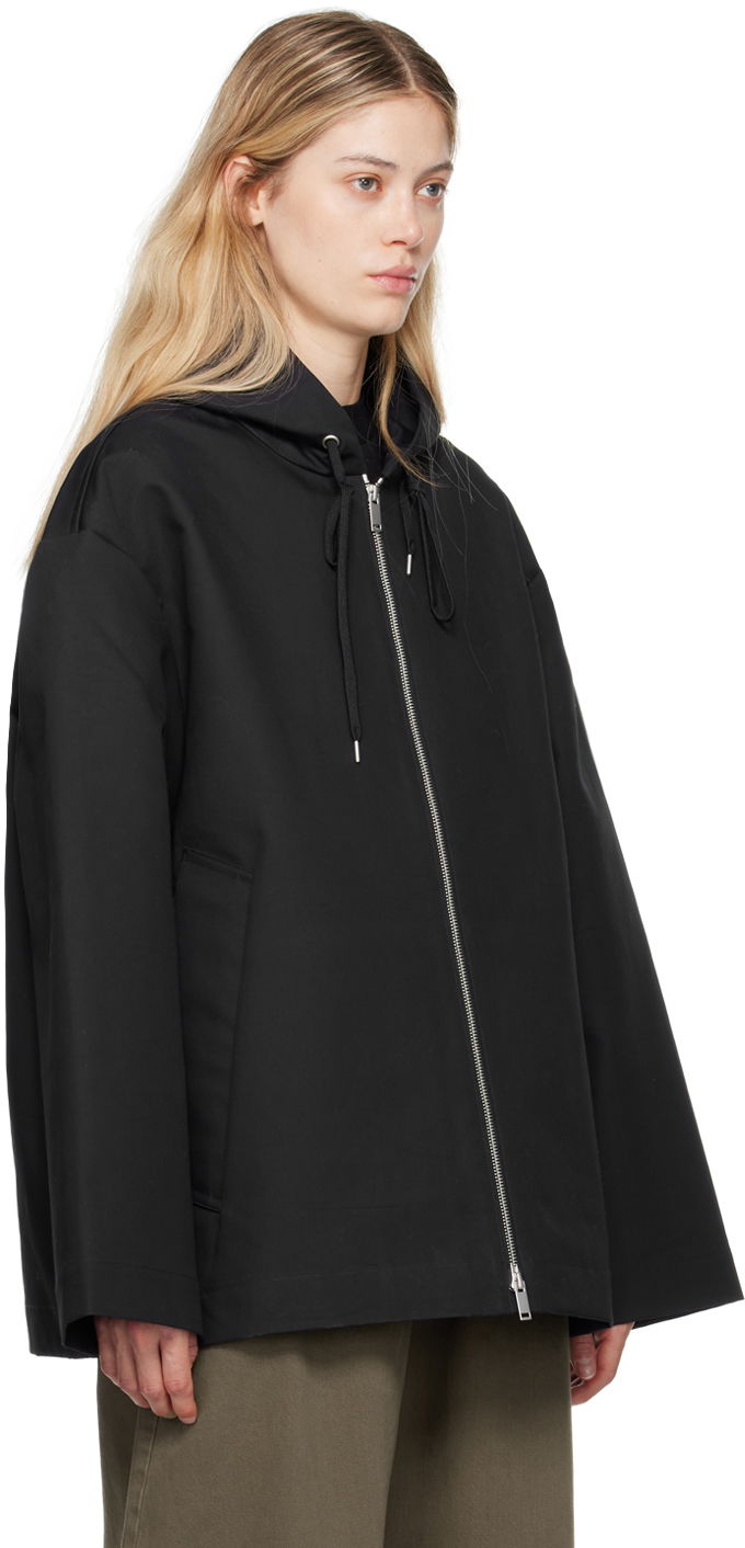 Sweatshirt Studio Nicholson Studio Nicholson Raine Hooded Zip-Up Jacket Sort | RAINE SNM - 1190, 1