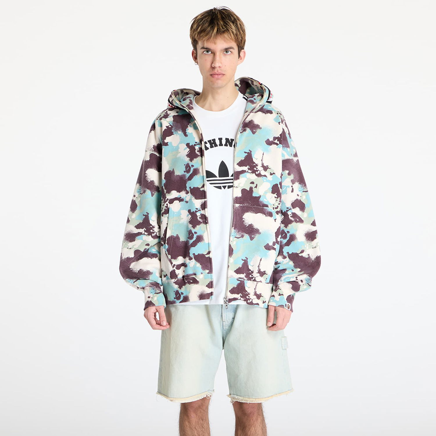 Sweatshirt BAPE A BATHING APE Map Camo Shark Relaxed Fit Full Zip Hoodie Flerfarvet | 001ZPL301001MMUL, 0