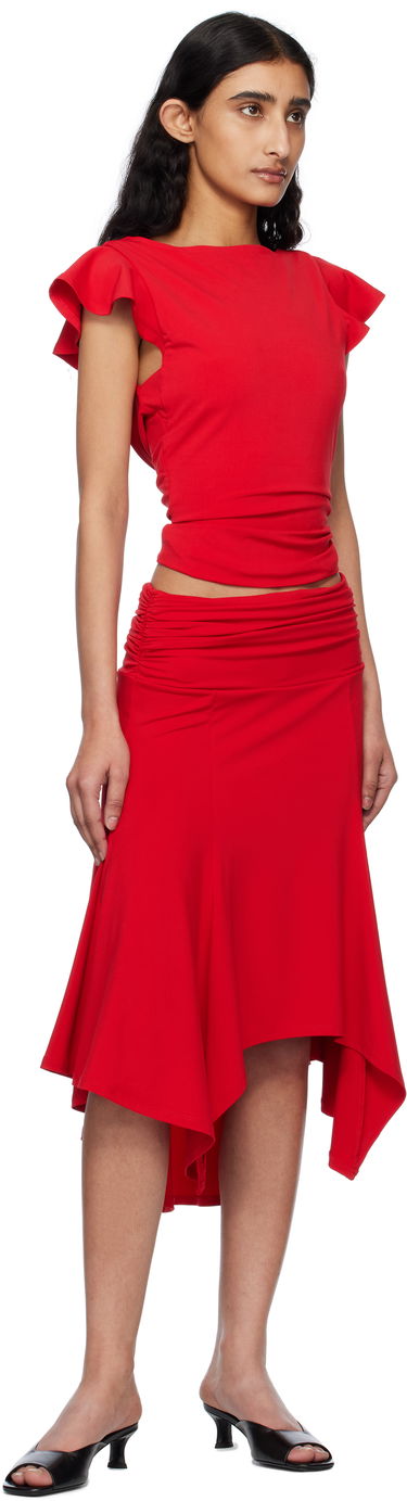 Nederdel GUIZIO Guizio Soffiano High-Low Midi Skirt Rød | S25328K012, 3