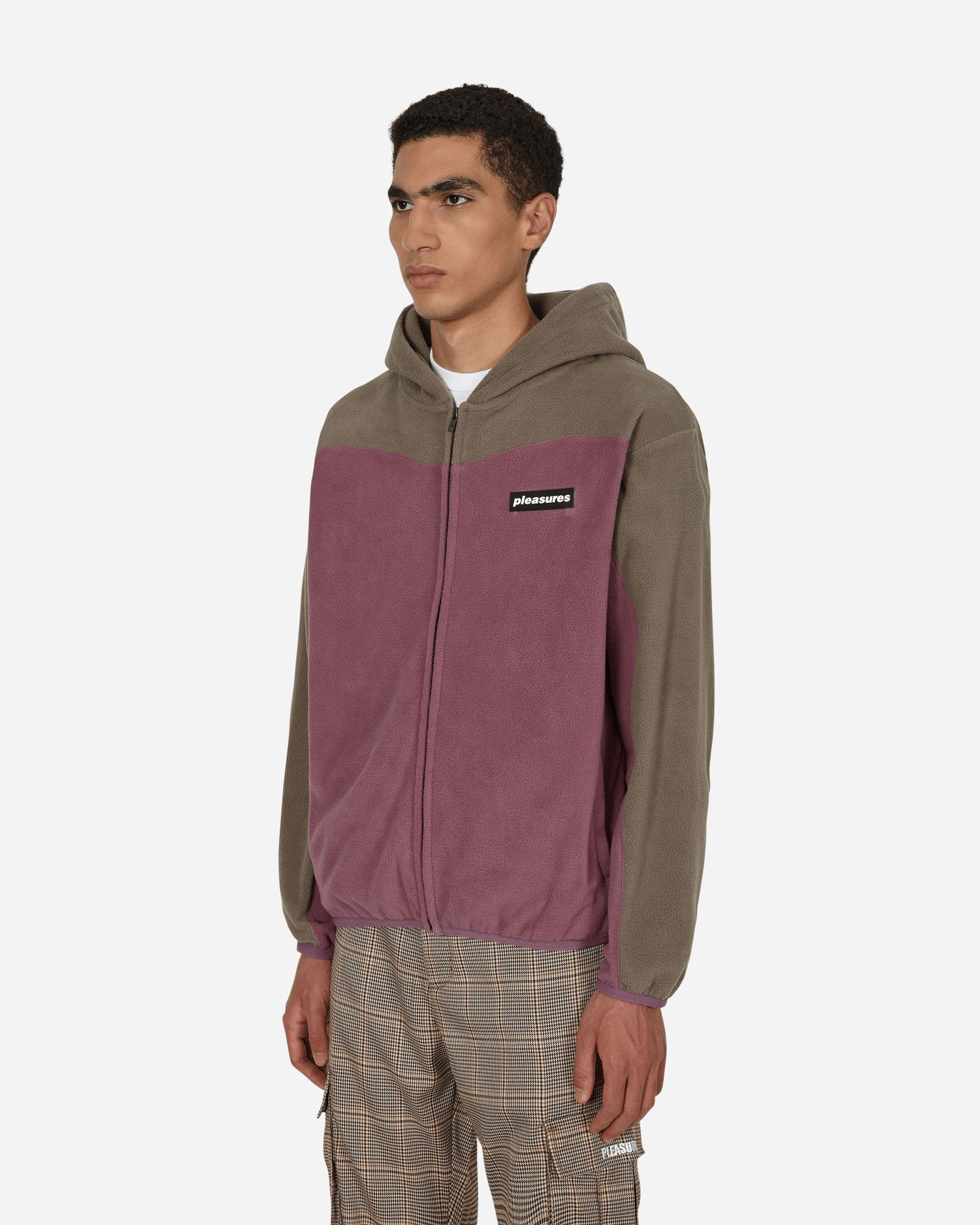 Sweatshirt Pleasures Whiskey Zip Hoodie Bourgogne | P22F032 MAUVE, 1