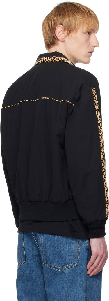 Bomberjakke WACKO MARIA WACKO MARIA 50's Leopard Trim Jacket Sort | 25SS-WMO-BL14, 2