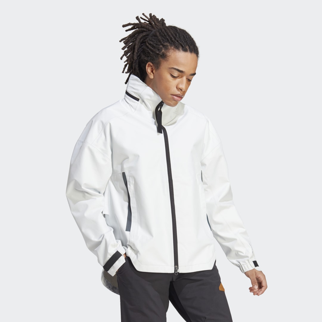 Jakke adidas Originals MYSHELTER RAIN.RDY Denim Jacket Hvid | IB1649, 1