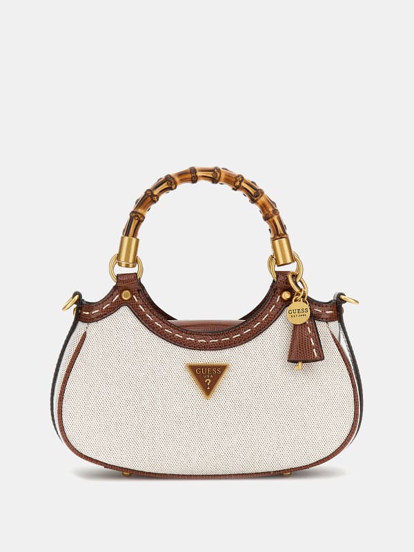 Håndtaske GUESS Zabry Bamboo Handbag Hvid | HWBA9233760, 0