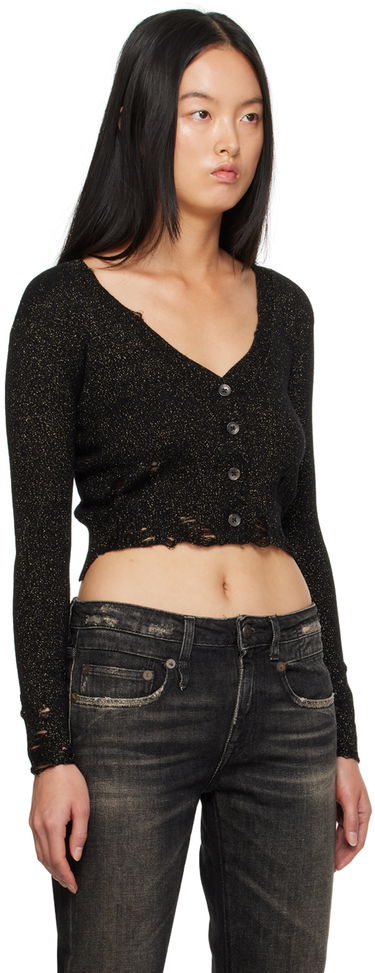 Sweater R13 R13 Distressed Cropped Cardigan Sort | R13WY150-Y103B, 1