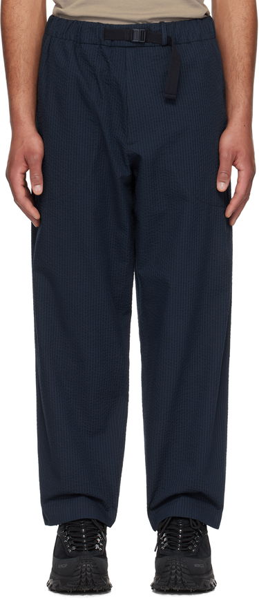 Bukser Moncler Moncler Seersucker Belted Trousers Mørkeblå | K10912A00038598JC, 0