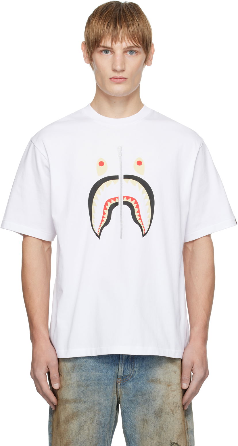 T-shirt BAPE Shark Graphic T-Shirt Hvid | 001TEK701305M