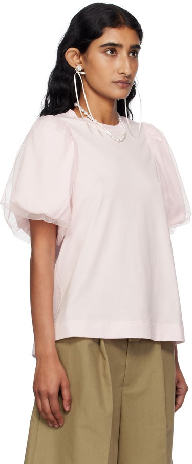 T-shirt Simone Rocha Simone Rocha Tulle Overlay Puff Sleeve T-Shirt Sort | 5397 0553, 4