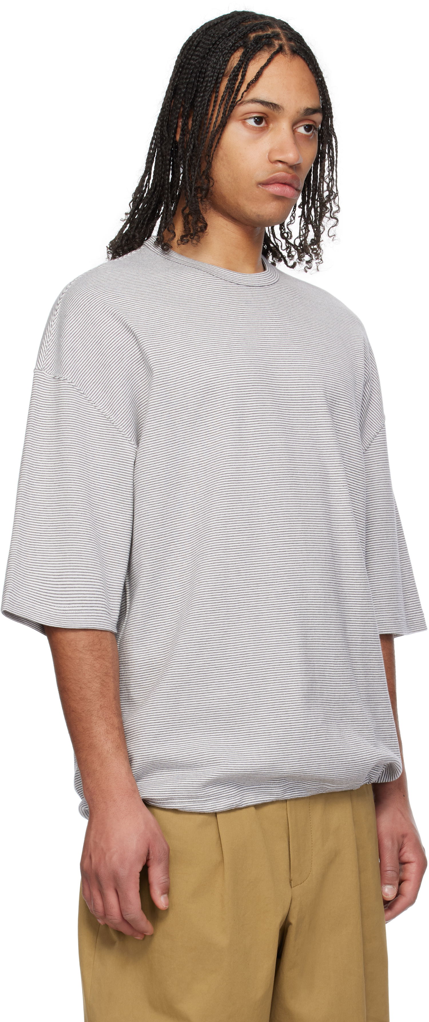 T-shirt Comme des Garçons Comme des Garçons Homme Horizontal Stripes T-Shirt Grå | HO-T003-051, 1