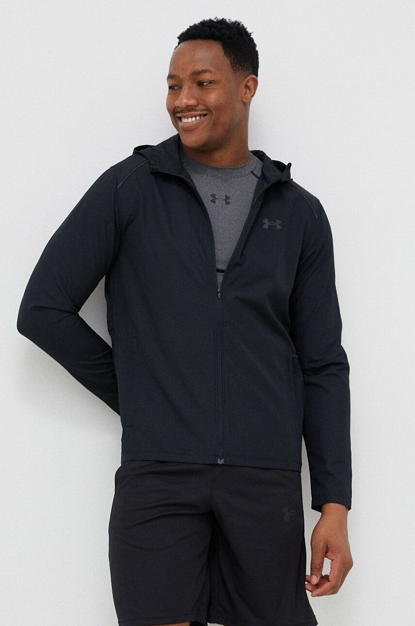 Vindjakke Under Armour Storm Run Hooded Jacket Sort | 1376795, 0