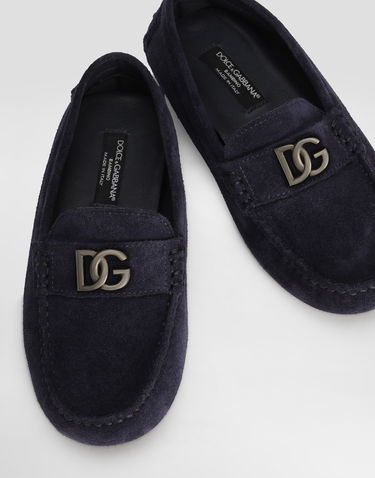 Tilbehør Dolce & Gabbana Dolce & Gabbana Suede Loafers With Logo Mørkeblå | DA5268A12508H669, 3