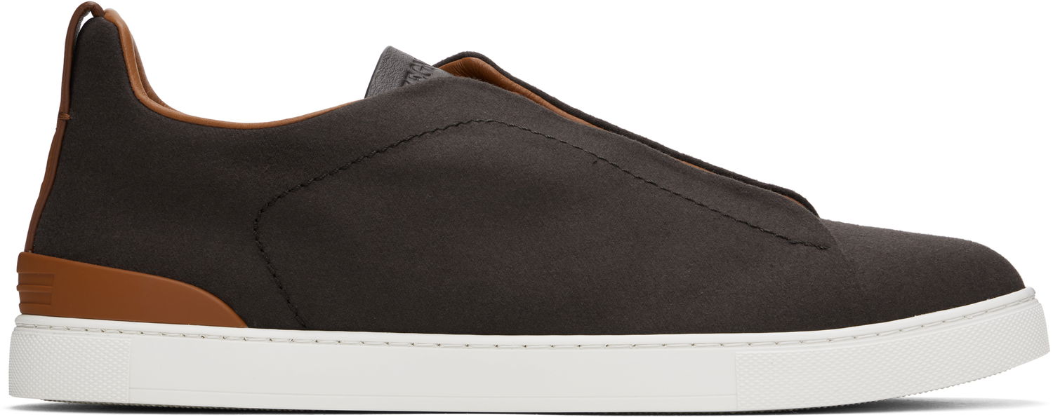 Sneakers og sko ZEGNA Triple Stitch Sneakers Brun | LHUTE-S7006Z, 0