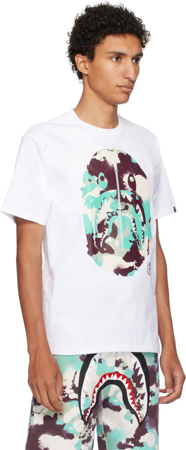 T-shirt BAPE A Bathing Ape Map Camo Ape Head Shark T-Shirt Hvid | 001TEL301023M, 4