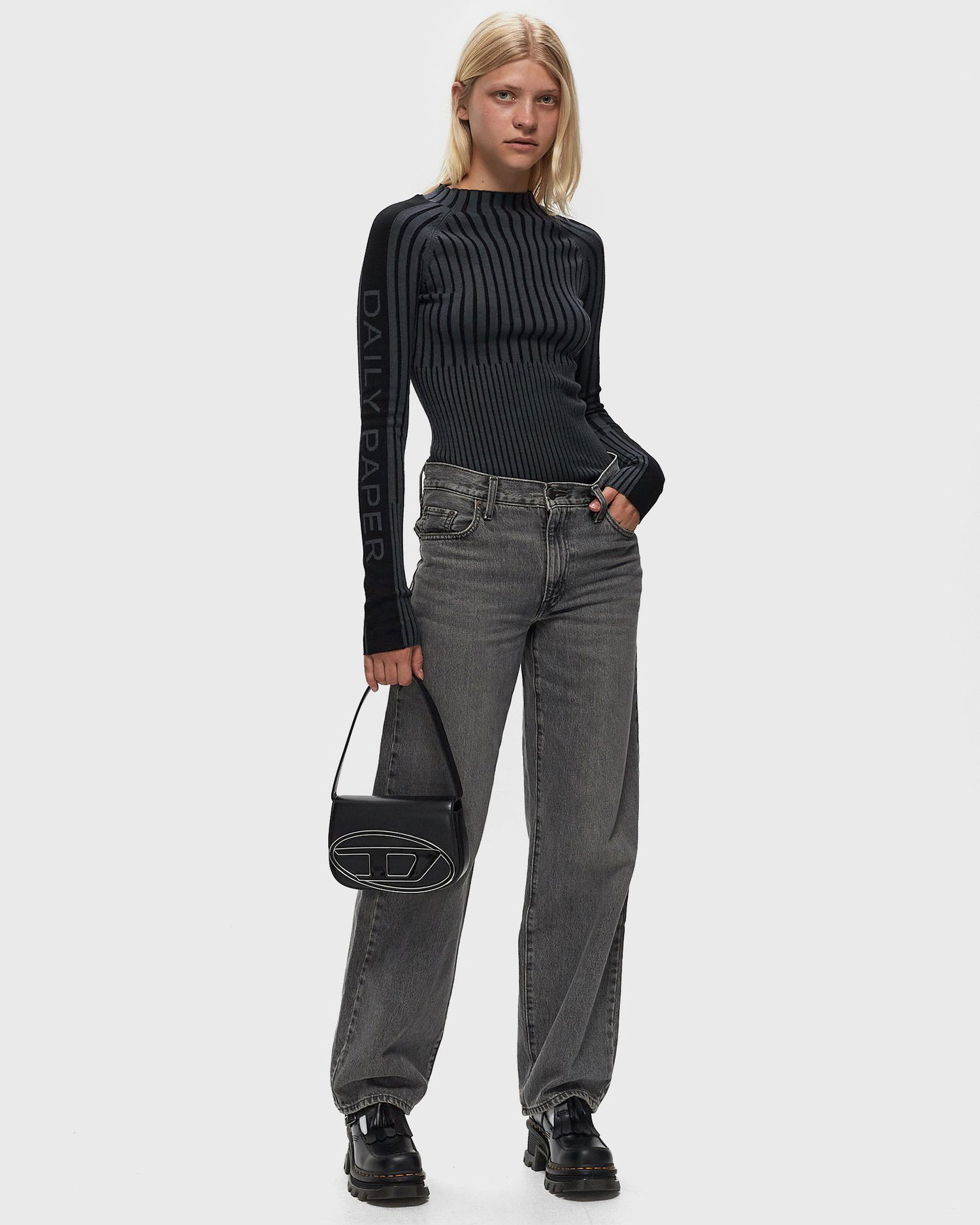T-shirt DAILY PAPER LORE KNIT TOP Sort | 2422040, 1