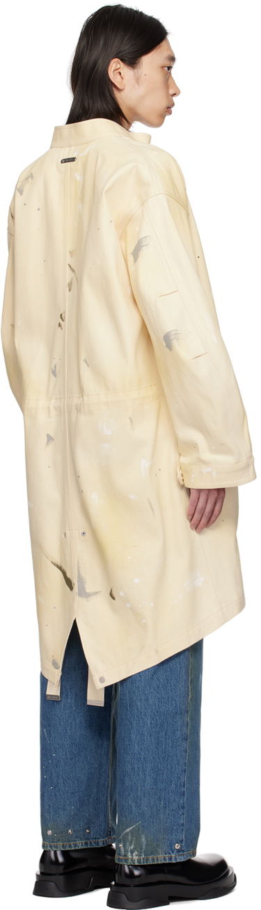 Regnfrakke Helmut Lang Painted Denim Long Coat Beige | O05DM499, 2