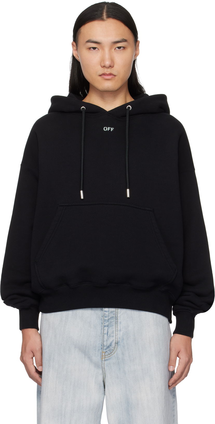 Sweatshirt Off-White Designer Vibe Arrow Hoodie Sort | OMBB085S25FLE00L1041