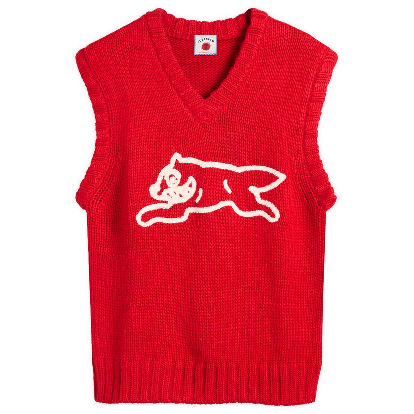 Vest BBC IceCream Running Dog Knit Vest, Size Large Rød | IC25331-RED