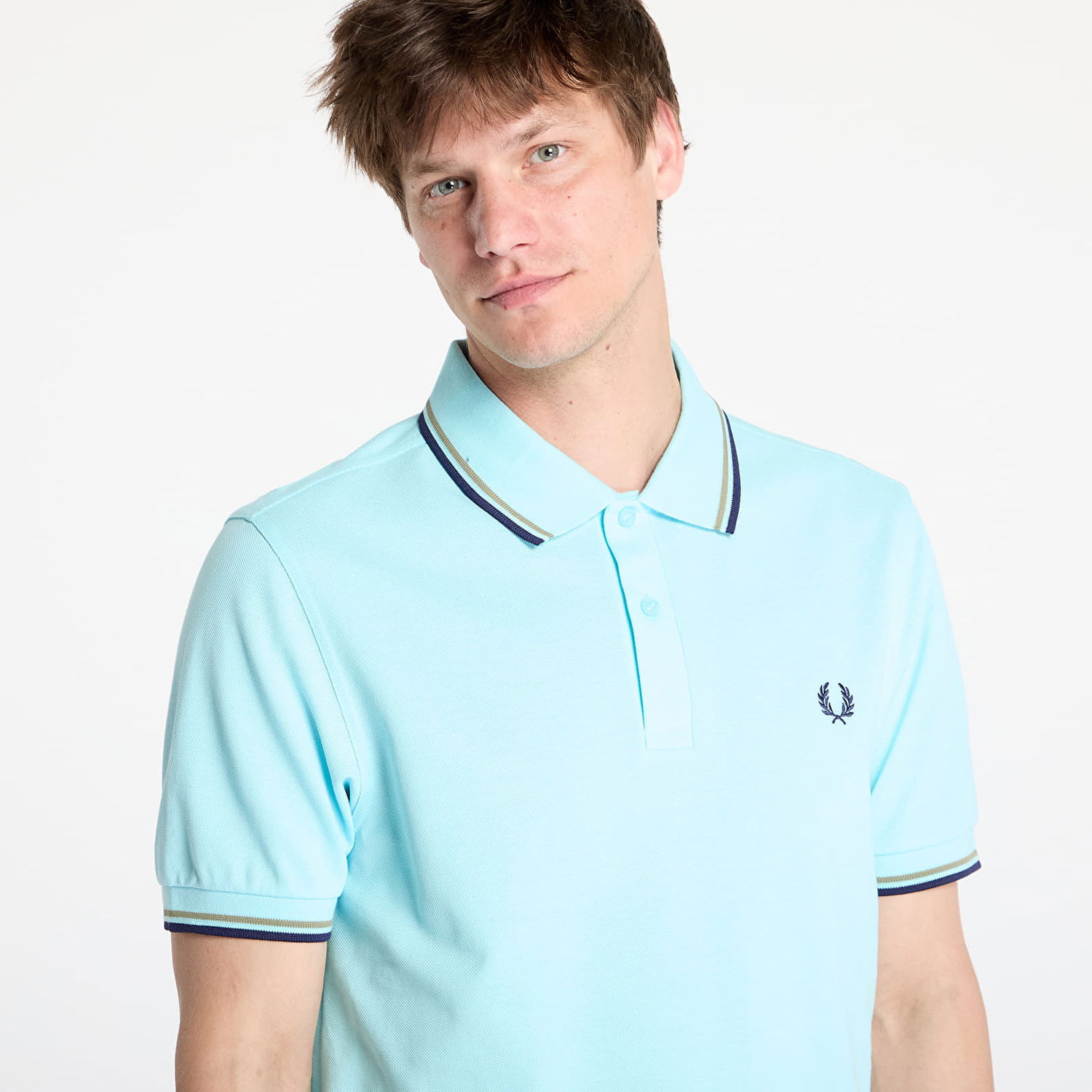 Polo skjorte Fred Perry Fred Perry Men's Twin Tipped Polo Shirt Turkis | M3600 Y57, 1