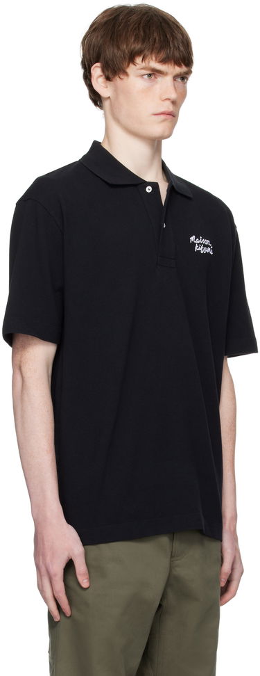 Polo skjorte MAISON KITSUNÉ Handwriting Comfort Polo Mørkeblå | MM00201KP0001, 4