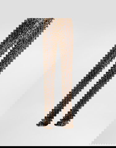 Bukser Dolce & Gabbana Dolce & Gabbana Leopard-Print Calf Hair Trousers Flerfarvet | FTDE8LHULXRS9001, 0