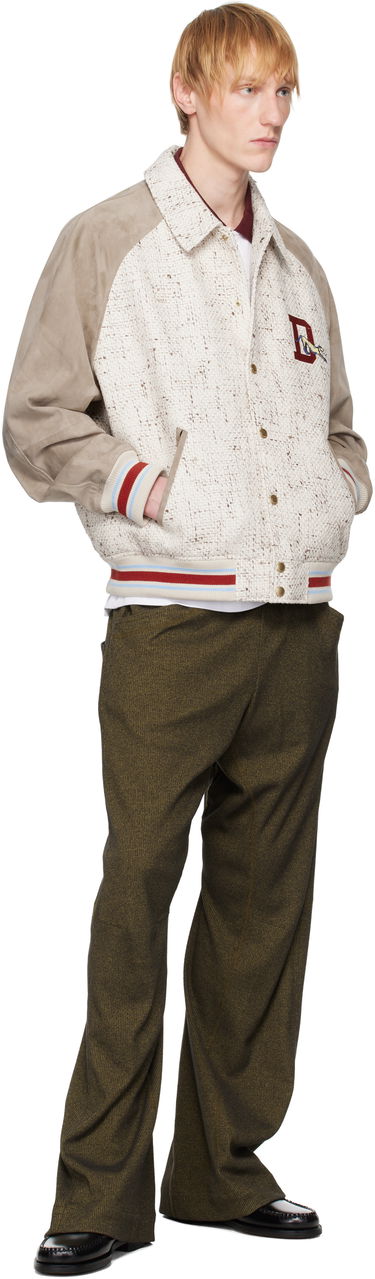 Bomberjakke Drôle de Monsieur Drôle De Monsieur 'Le Bomber Tweed' Leather Bomber Jacket Beige | G-JT220-CO181-EC, 3