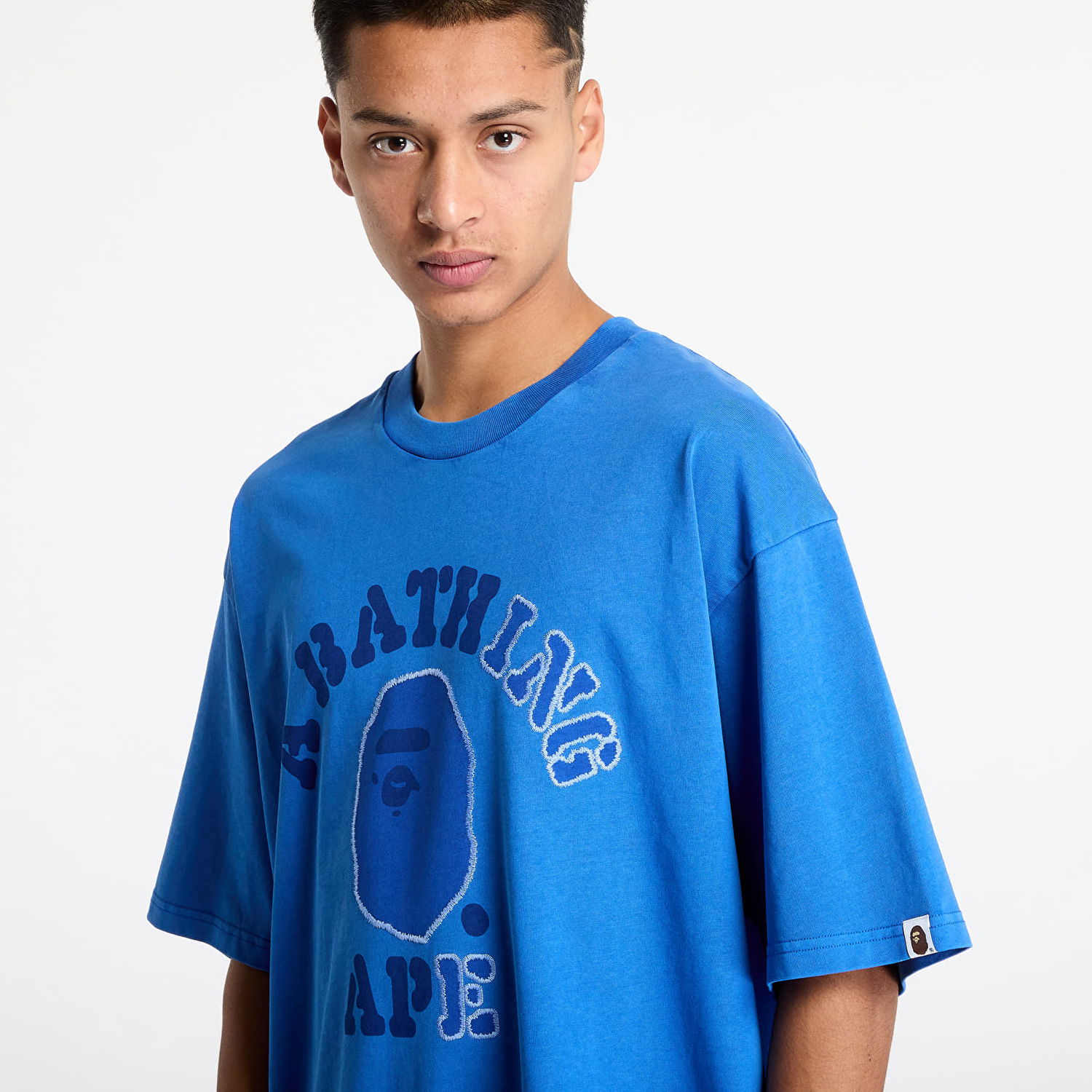 T-shirt BAPE Garment Dye College Relaxed Fit T-Shirt Blå | 001CSK801314M BLU, 1