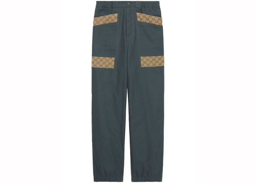 Jeans Gucci Panelled Monogram-Pattern Jeans Ash Grey Grå | 742596XDCEY