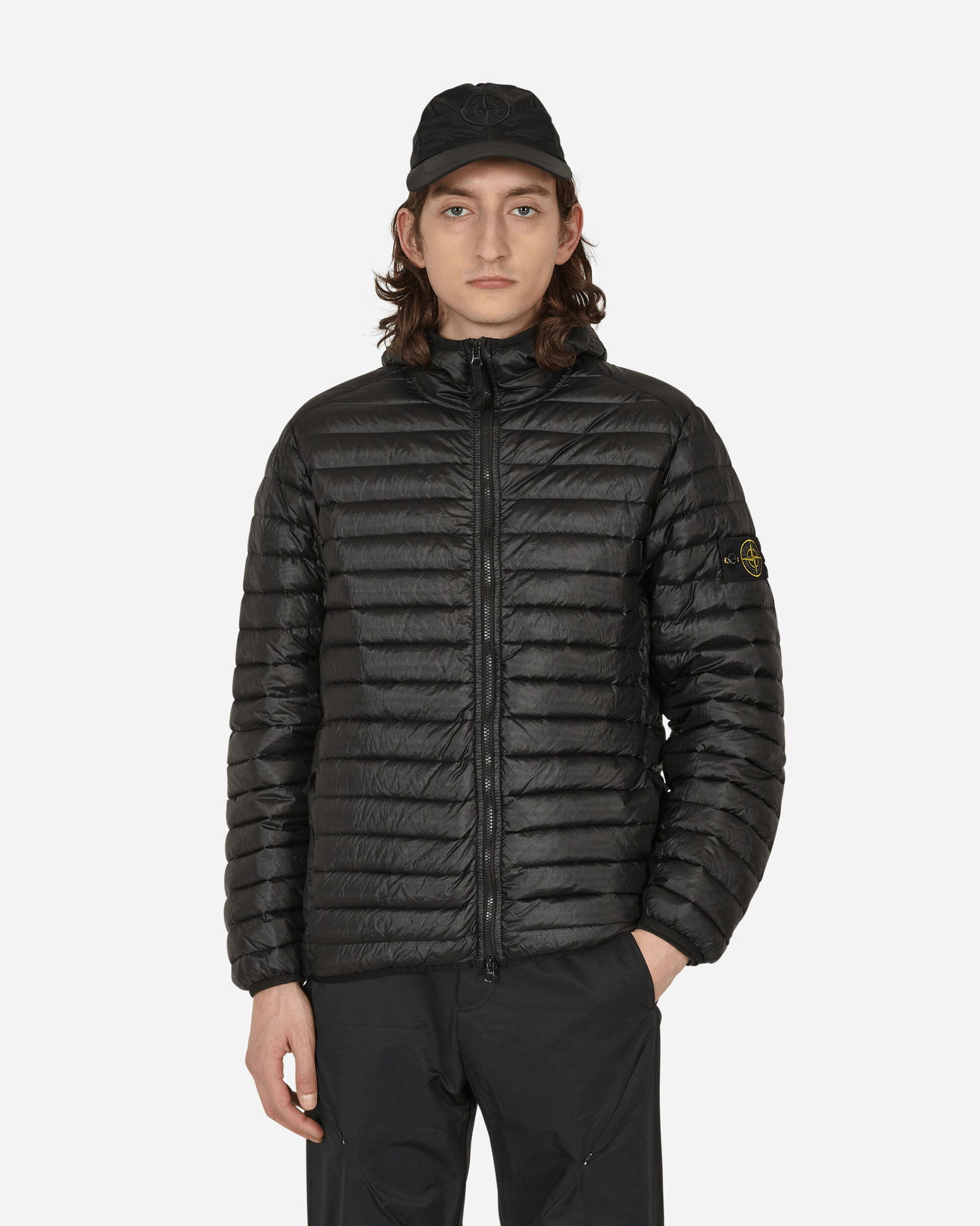 Puffer jakke Stone Island Packable Loom Woven Chambers R-Nylon Down-TC Jacket Sort | MO781540324 V0029, 0