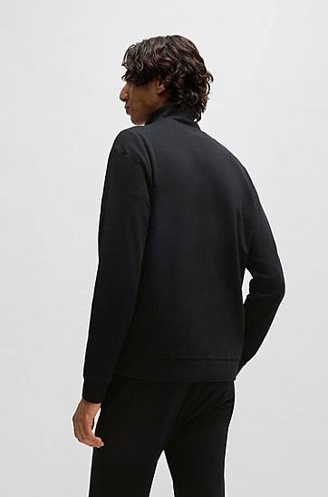 Træningsdragt BOSS HUGO Relaxed-Fit Stretch Cotton Jacket with Frame Logo Sort | 50525245, 1