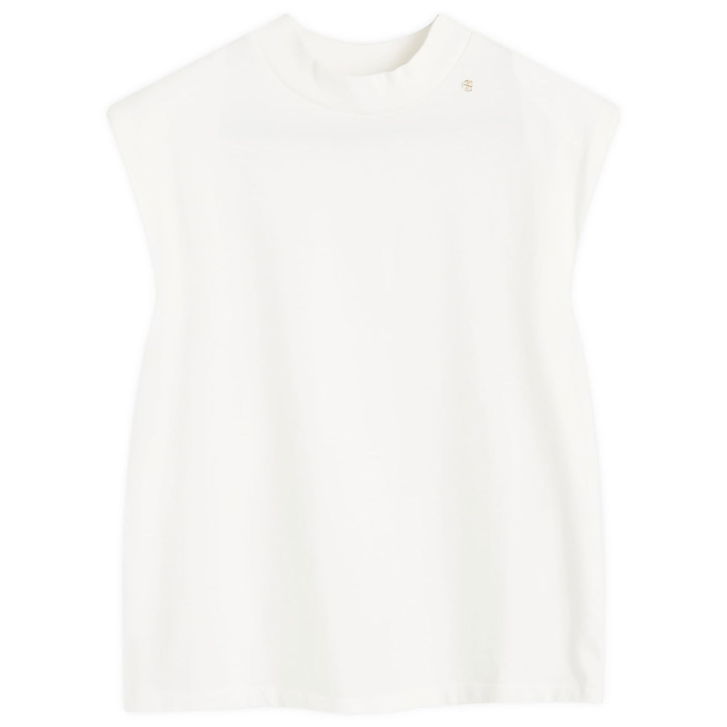 Tanktop Anine Bing Sleeveless Mock Neck T-Shirt Hvid | A-08-10035-IVY1, 0