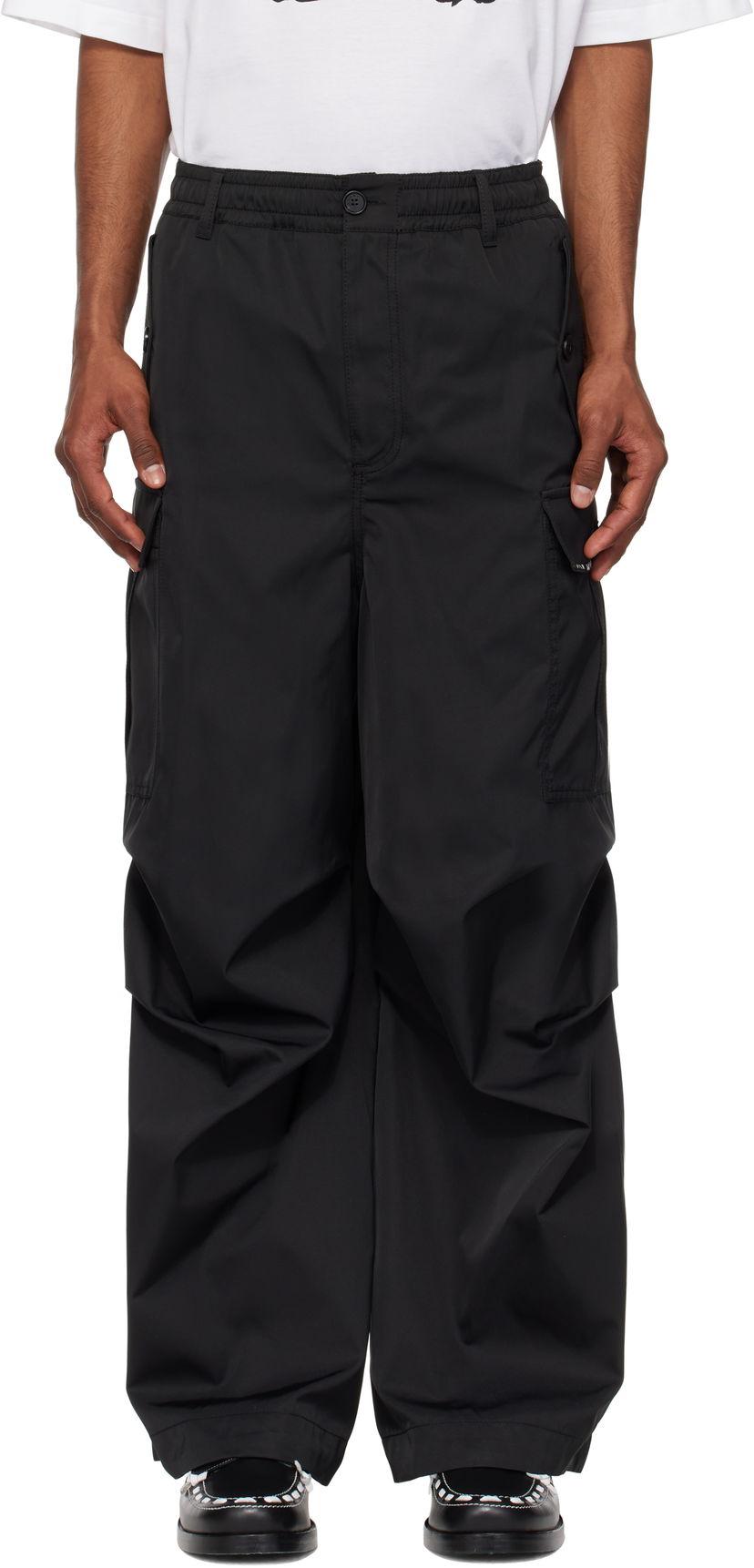 Cargo bukser Marni Marni Water-Repellent Taffeta Cargo Pants Sort | PUMU0247S0 UTP789