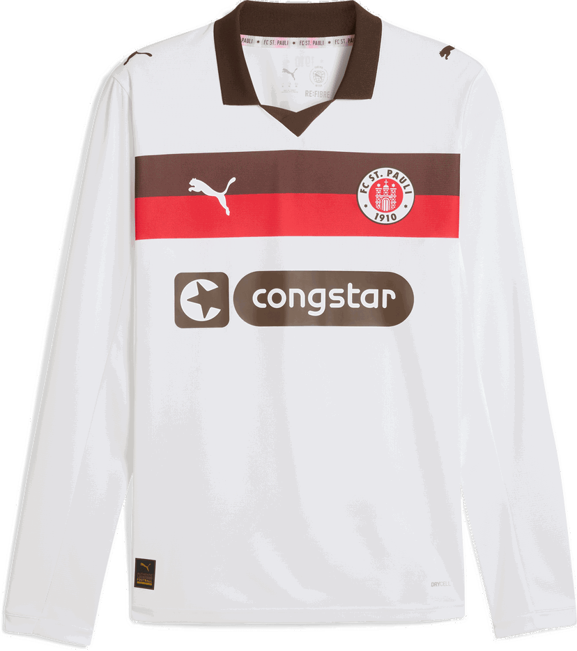 Jersey Puma FC St. Pauli Long Sleeve Away Jersey 2025/26 Hvid | 783072-02