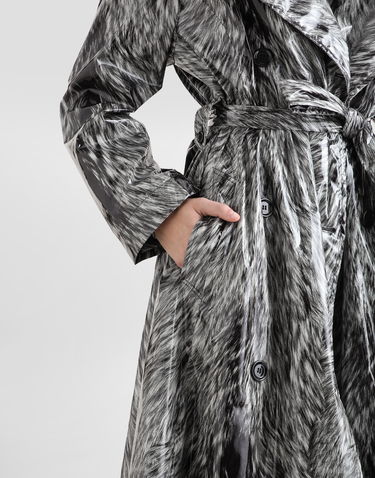 Trenchcoat Dolce & Gabbana Dolce & Gabbana Fur-Print Coated Satin Trench Coat Flerfarvet | F0W2DTFSUBJHI3VQ, 3