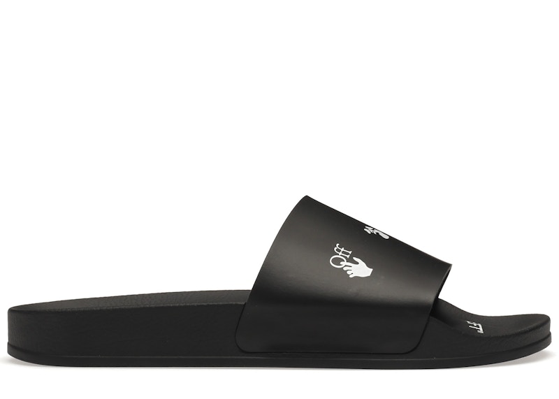 Sneakers og sko Off-White Drowning Man Logo Slides Black White FW21 Sort | OMIA088F21FAB0041001/OMIC001C99MAT0021000, 0