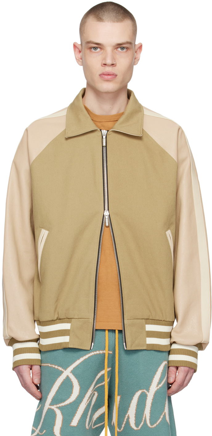 Bomberjakke Rhude Rhude 'Rude Boys' Bomber Jacket Beige | RHSS23JA77012269