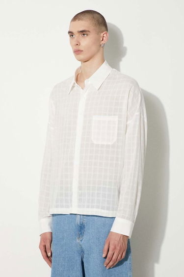Skjorte Stampd STAMPD Cropped Oversized Buttondown Shirt Hvid | SLA.M3320BD.WHT, 3