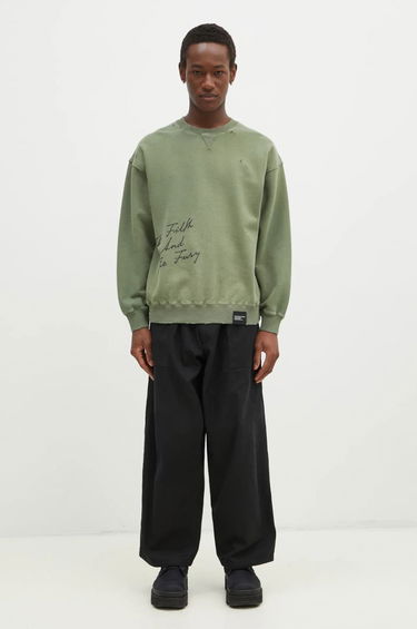 Sweatshirt Neighborhood NEIGHBORHOOD Crewneck Sweatshirt with Distressing and Graphic Print Grøn | 242OKNH.CSM01, 4
