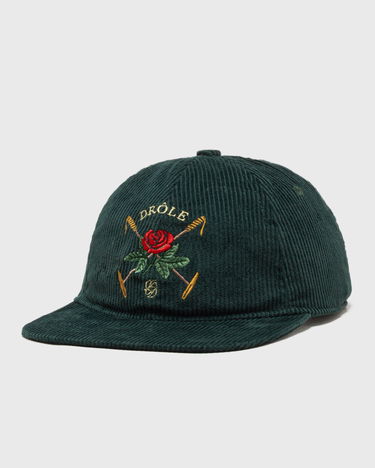 Kasket Drôle de Monsieur Drôle Rose Embroidered Corduroy Cap Grøn | I-CP189-CO236-DGN, 1