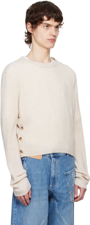Sweater JW Anderson JW Anderson Cropped Button Trim Sweater Beige | KW1324-YN0411, 1