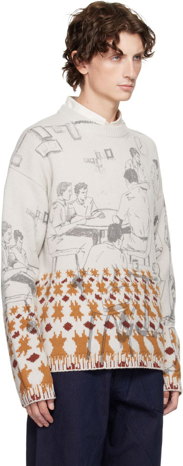 Sweater JW Anderson Jacquard Knit People Graphic with Abstract Motif Sweater Flerfarvet | KW1439-YN0373, 4