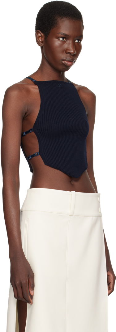 Tanktop Courrèges Courrèges Lingerie Detail Pointy Tank Top Hvid | 125MTO383FI0001, 4