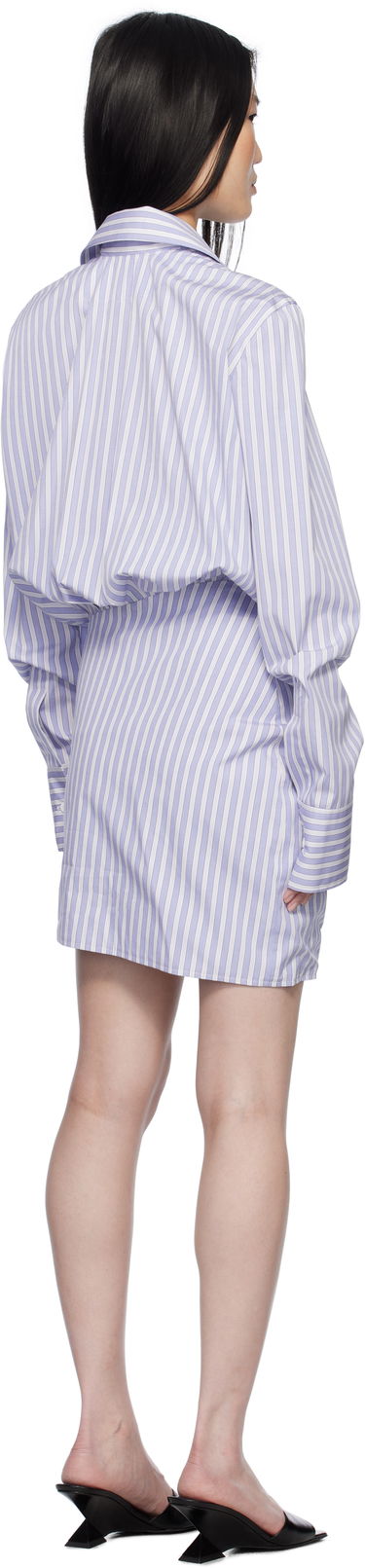 Kjole The Attico Attico Striped Wrap Shirt Mini Dress Lilla | 250WCA00394 CCC051AA, 2